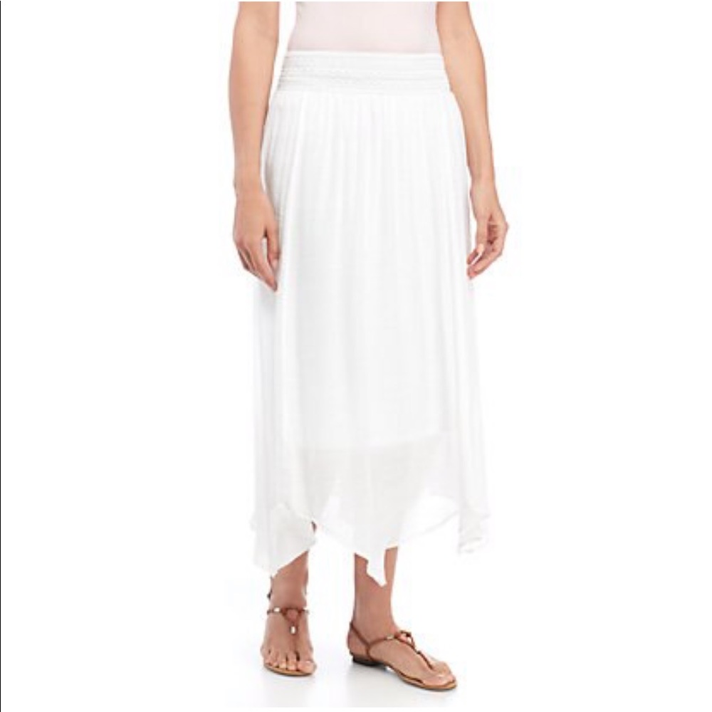 Point Linen Slub Novelty Waist Skirt